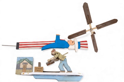 Folk art Whirligig and Uncle Sam