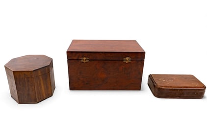 Mahogany Dresser Chest, Cigar Box, Knife Box
