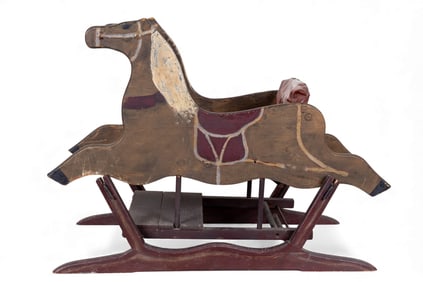 Primitive Painted Child's Rocking Horse