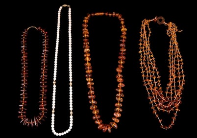 Amber and Coral Necklaces