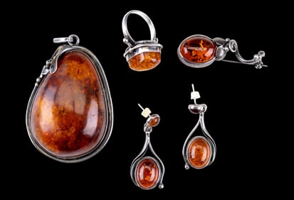 Amber and Silver Jewelry Collection