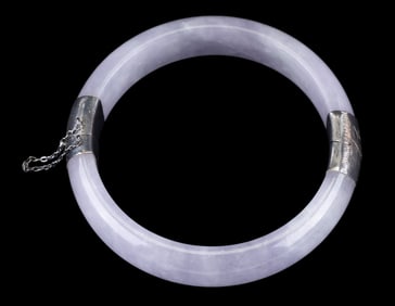 Lavender Jade Hinged Bracelet