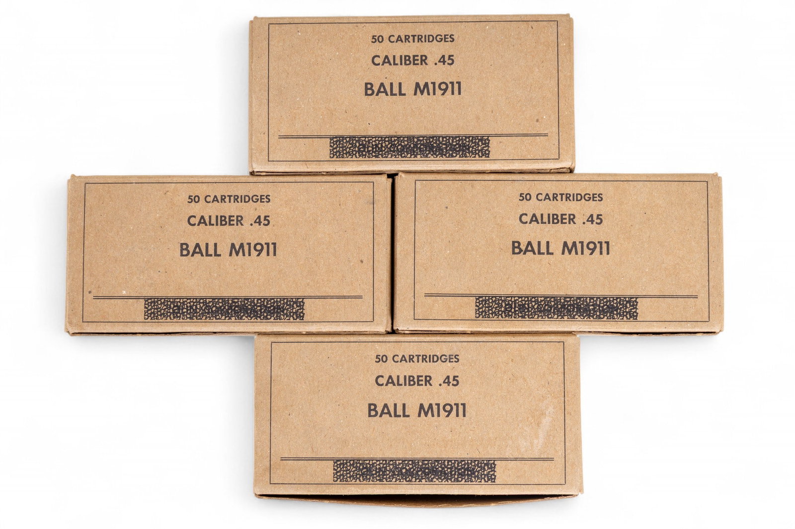 4 Boxes .45 Cal M1911 Ball Ammo (1 of 2)