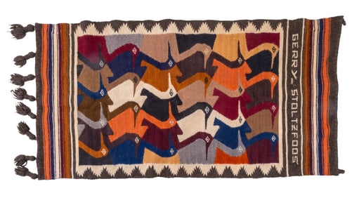 Hand Woven Signed Rug