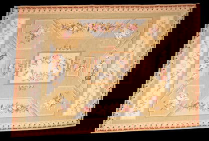 French Floral Tapestry ~4'x5.5'