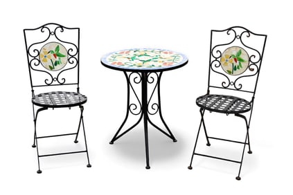 Mosaic Decorated Patio Table with Chairs