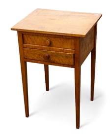 Antique Tiger Maple 2-Drawer Table