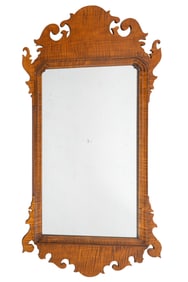 Tiger Maple Chippendale Mirror