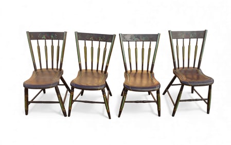 Antique American Painted Windsor Side Chairs