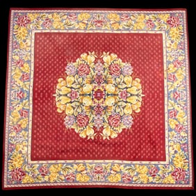 French Goblys Woven Tapestry Floral Medallion