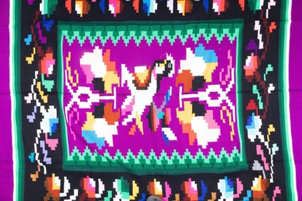 Vintage Mexican Saltillo Wool Blanket