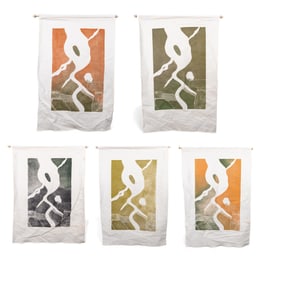 Abstract Hanging Tapestry Set of 5