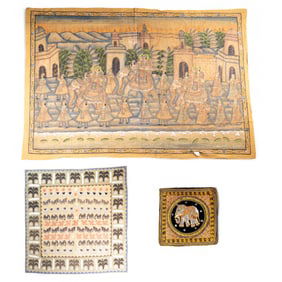 Tapestry, Textiles w/ Elephant Motifs