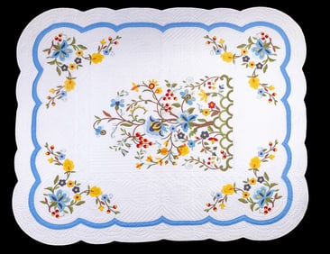 Floral Cotton Quilt ~7'x8.25'