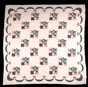 Vintage Carolina Lily Pattern Quilt