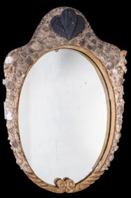 Oval Scallop-Shell Decorated Mirror