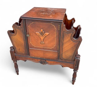 Humidor Smoking Stand Copper Lined w/ Mag. Racks