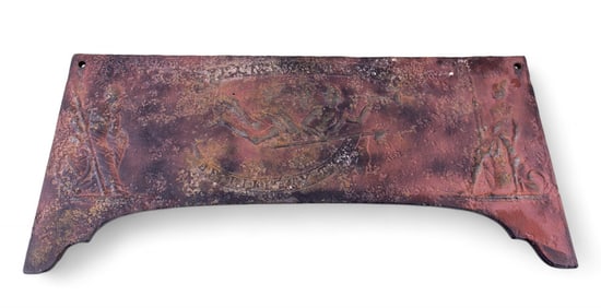 18/19th C Cast Iron Lady Liberty Fire Back