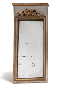 Early Ribbon and Swap Gilt Wood Mirror
