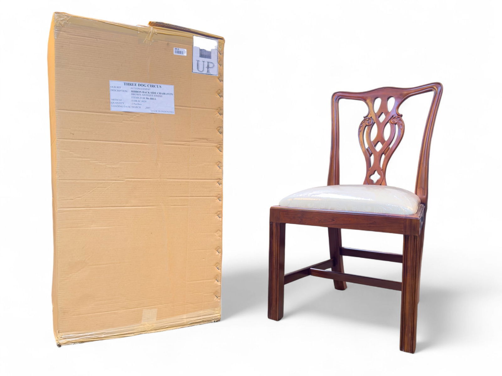 5th Pair Ribbon Chippendale Style Chairs (1 of 12)