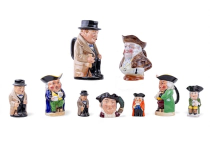 9 Toby Jugs w/ Winston Churchill