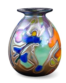 Iridescent Art Glass Vase