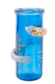 Murano Art Glass Vase w/ Applied Serpent