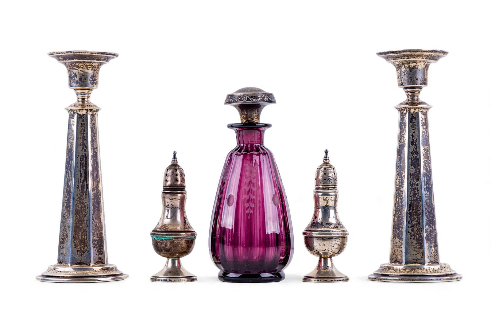 Hawkes Etched Decanter, Weighted 925 S&P, Sticks (1 of 13)