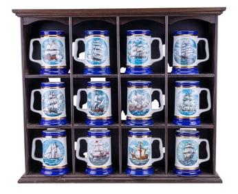 Set of 12 "Sailing Ship Tankards" by Deveraux