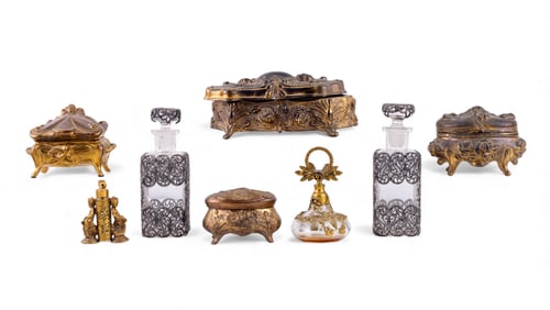 Overlay Perfume Bottles and Jewelry Caskets