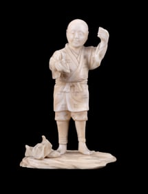 Antique Chinese Hand-Carved Figural Statue