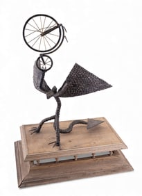 Dragon Sculpture on Wooden Plinth