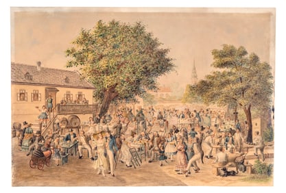 Karl Fabro (Austria 19th C) Original Watercolor