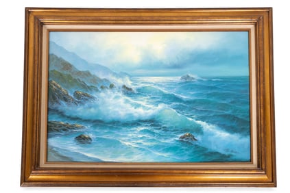 D. Binns Oil on Canvas Seascape