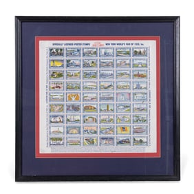 1939 NY World's Fair Framed Stamp Poster