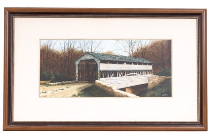 Lou Messa (Am 1945-) Watercolor Landscape