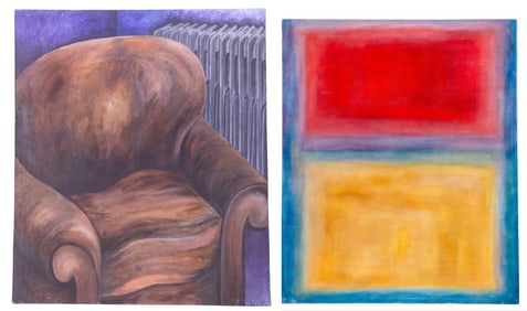 1970s Modernist Oil on Canvas Paintings (2)