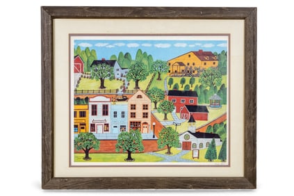 Framed Mike Falco Folk Art Print