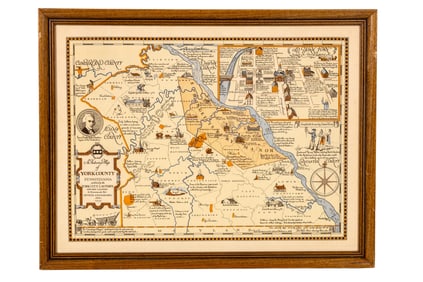 Edwin Tunis Illustrated Map of York County, PA