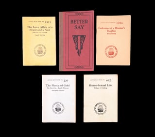 Antique Little Blue Books and English Phrase Book