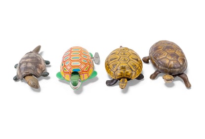 Vintage Tin Wind Up Turtle Toys