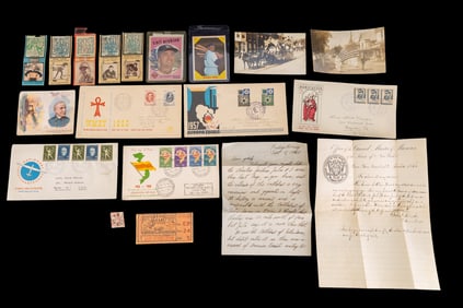 Civil War Era Letter, Intl. Postage, Baseball Card