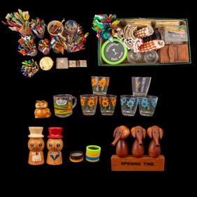 Mid Century Bar Ware and Souvenir Drink Stirrers