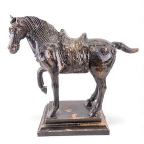 Vintage Painted Horse Statue