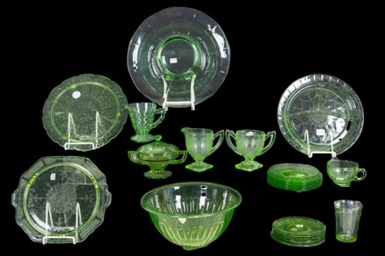 Green Uranium Depression Glass