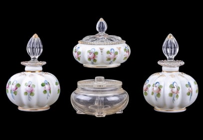 Antique Hand Painted Vanity Set