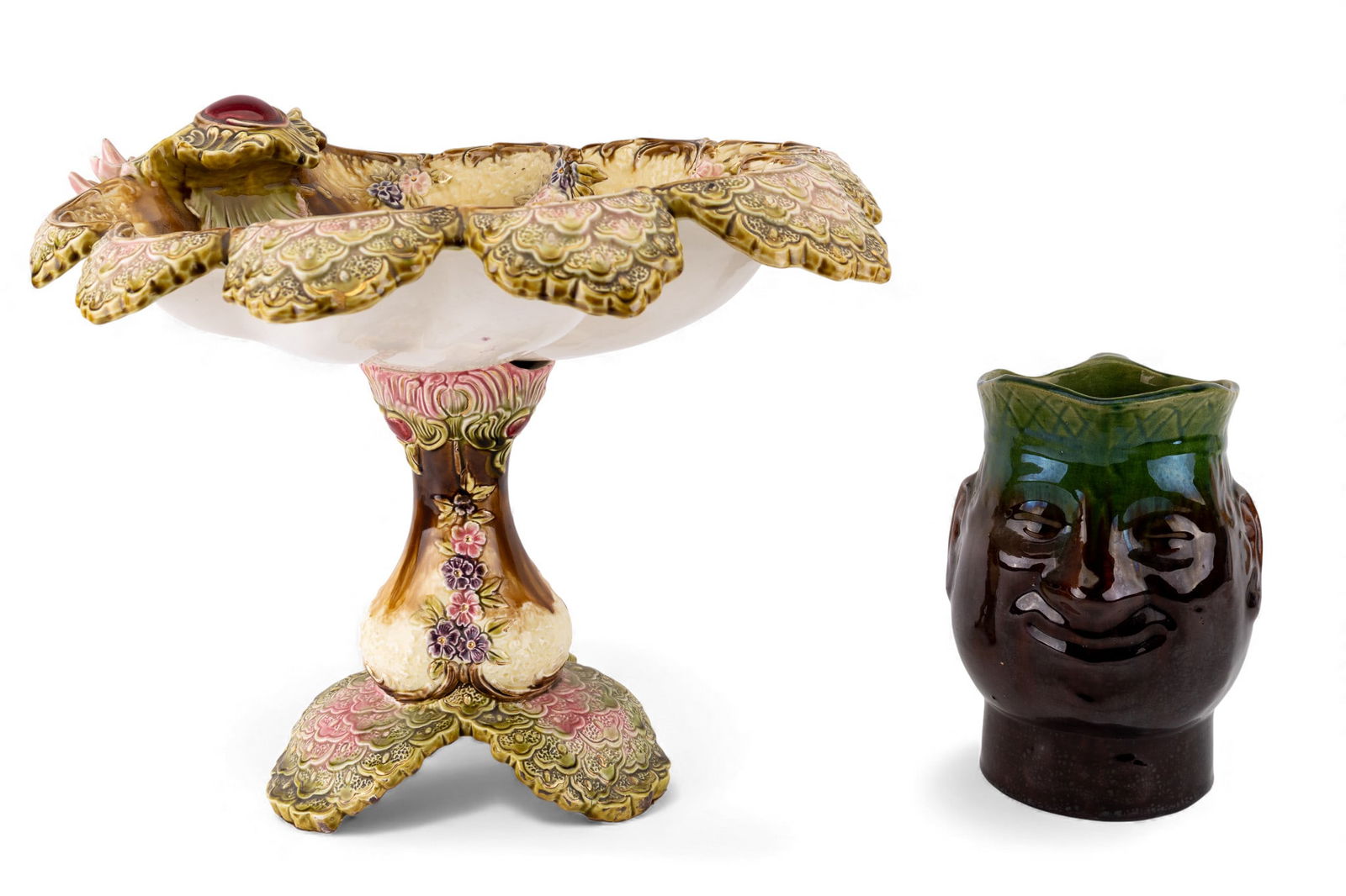 Ceramic Majolica Compote and Toby Jug (1 of 19)