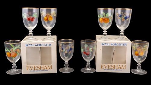 Royal Worchester "Evesham" Pedestal Goblets