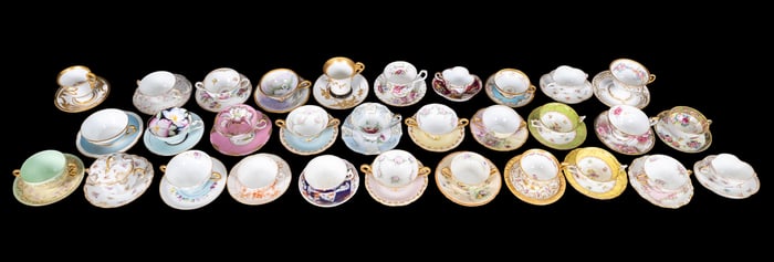 Dresden, Limoges, and Other Porcelain Tea Cup Sets