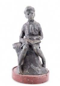 Bronze Student Sculpture by Elsie March